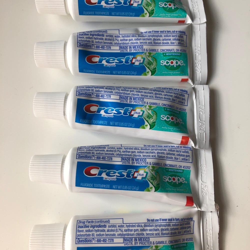 9 Crest Plus Scope Mint Toothpaste travel minis